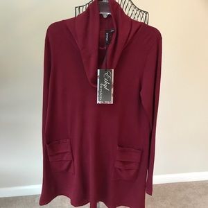 Ethyl Hankerchief Sweater in maroon